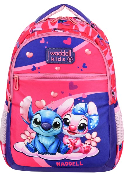 Stitch Temalı Stiç Desenli Ilkokul Sırt Çantası ve Beslenme Çantası