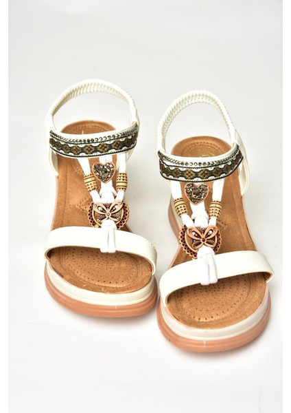 U258926809 Beyaz Dolgu Tabanlı Kadın Sandalet indirimleri