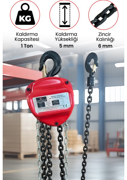 Zincirli Caraskallar 1ton 5metre GPC1T5M