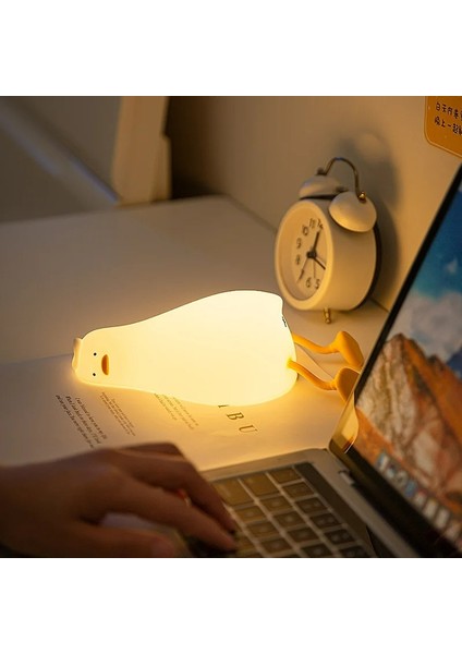 Ördek Tasarımlı Dokunmatik LED Gece Lambası – Şarjlı ve Yumuşak Işıklı