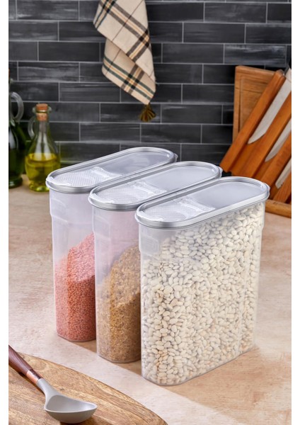 Erzak Bakliyat Kiler Saklama Kabı 3'lü, 4lt fırsatları