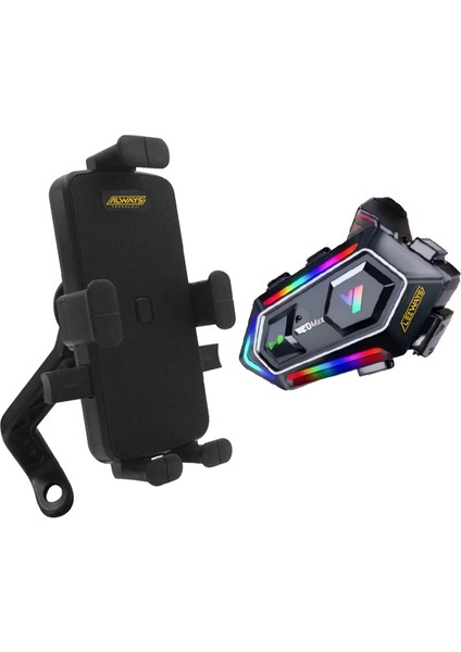 Y20 Max Kask Kulaklık Interkom + Motosiklet Telefon Tutacağı