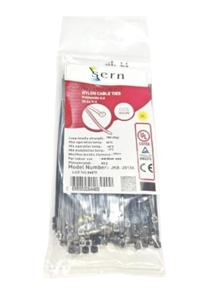 15CM Siyah Kablo Bağı 2,5 mm Plastik Kelepçe - 100 Adet - Nylon Kablo Düzenleyici