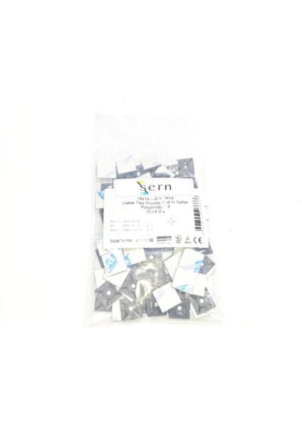 19MM x 19MM Yapışkanlı Siyah Plastik Kroşe – 1 Paket – 100 Adet