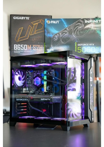 RMT1605 Ryzen 7 7800X3D Rtx 5060TI 16GB 32GB Ram 1tb M2 Sıvı Soğutmalı Gaming Oyuncu Bilgisayarı