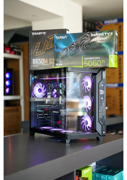 RMT1605 Ryzen 7 7800X3D Rtx 5060TI 16GB 32GB Ram 1tb M2 Sıvı Soğutmalı Gaming Oyuncu Bilgisayarı