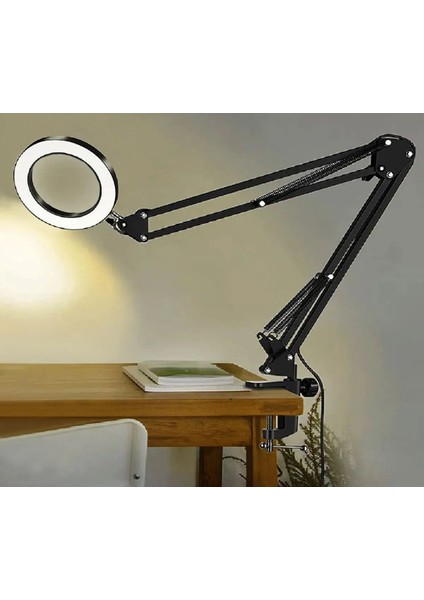 Kıskaçlı Yuvarlak Işık 6.3 Inç (16CM) Stüdyo Işık ve Tripod Fotoğraf Makinesi Kamera Youtuber Twich Yayıncı Işığı - NB35