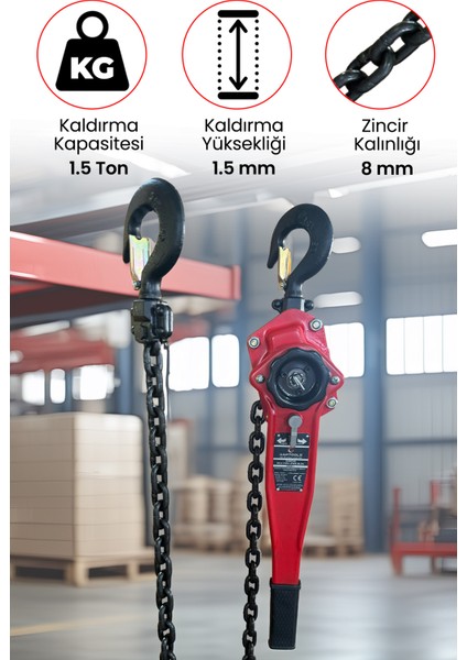 Hubzug 1.5ton 1.5 Metre GPHT15T