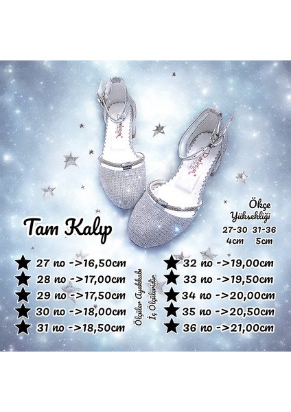 Topuklu Abiye Kız Çocuk Ayakkabı AbiKYayk2405 Shining Princess Series Simli Gümüş 29 indirimleri