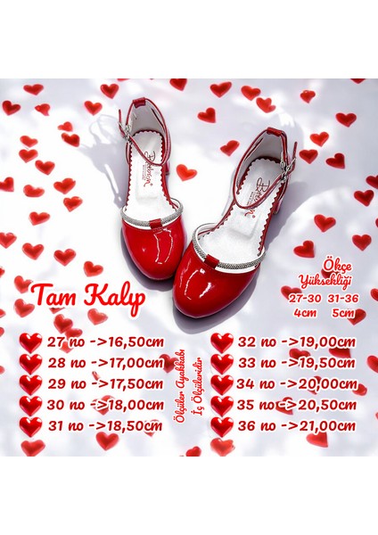 Topuklu Abiye Kız Çocuk Ayakkabı AbiKYayk2405 Glossy Princess Series Rugan Kırmızı 36