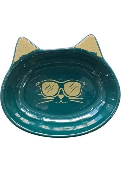 Seramik Mama Kabı Kedi ve Köpek Derin Yeşil 200ML