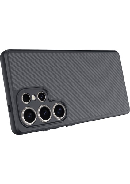 Samsung Galaxy S25 Ultra Kılıf M-safe Şarj Özellikli Karbon Fiber Tasarımlı Zore Elnino Kapak + Hayalet Cam Ekran Koruyucu fırsatları