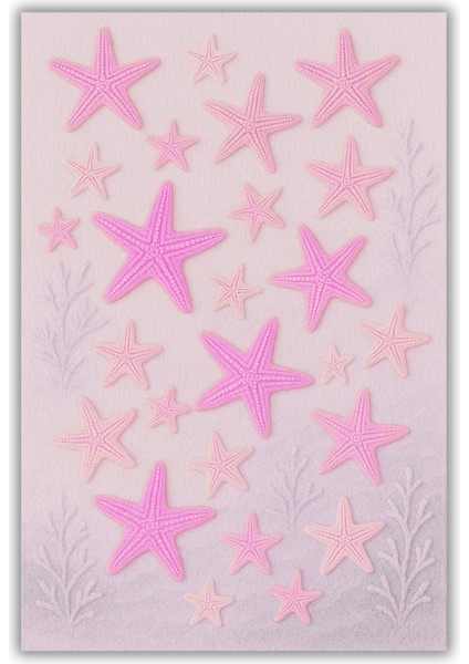 Pembe Deniz Yıldızı Desenli Halı Dijital Baskılı Kaymaz Tabanlı Yıkanabilir Çocuk/bebek Halısı