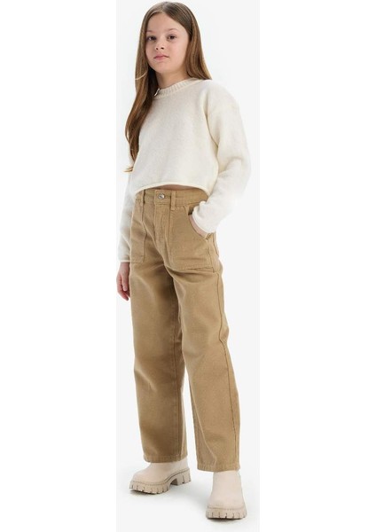Yeni Sezon Kız Çocuk Wide Leg Geniş Paça Pamuklu Pantolon indirimleri