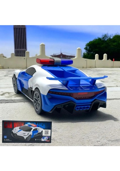 Bugatti Işıklı ve Müzikli 360 Derece Dönen Çarp Dön Oyuncak Polis Arabası 25 cm