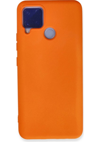 Realme C15 Kılıf Nano Içi Kadife Silikon - Turuncu Zrnet