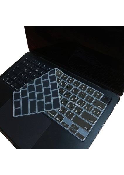 Rusça Klavye Koruyucu Macbook Air-Pro M1-M2-M3 (Touchıd'li) A2681 A3113 A2941 A3114 A2442 A2779 A2992 A2918 A2485 A2780 A2991 Us Enter ile Uyumlu