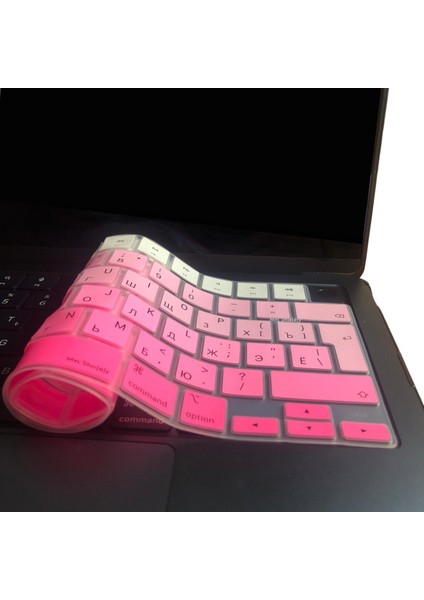 Rusça Klavye Koruyucu Macbook Air Pro M1-M2-M3 A2681 A2941 A2442 A2485 Uyumlu Gradient indirimleri