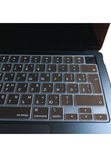 Rusça Klavye Macbook Air-Pro Koruyucu (Touchbarsız) A2681 A3113, A2941 A3114, A2442 A2779 A2992 A2918, A2485 A2780 A2991 ile Uyumlu