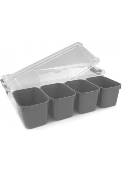 4 Bölmeli Derin Saklama Kabı, Kuruyemiş Meyve Takı LEGO Baharat Kahvaltı Organizer Kutu 3,4 Lt fiyatları