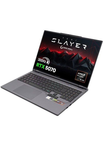 Slayer R9T-5070 C1 Amd Ryzen 9 8945HX 32GB Ram 1tb SSD RTX5070 16" 300Hz Qhd+ Freedos Gaming Laptop