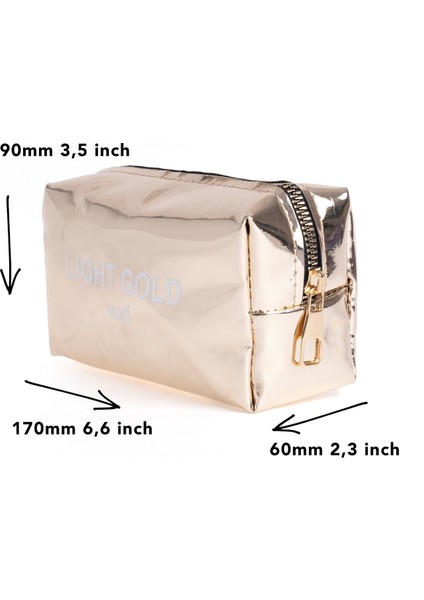 Light Gold Aynalı Fermuarlı Kalem Kutu & Makyaj Çantası fırsatları