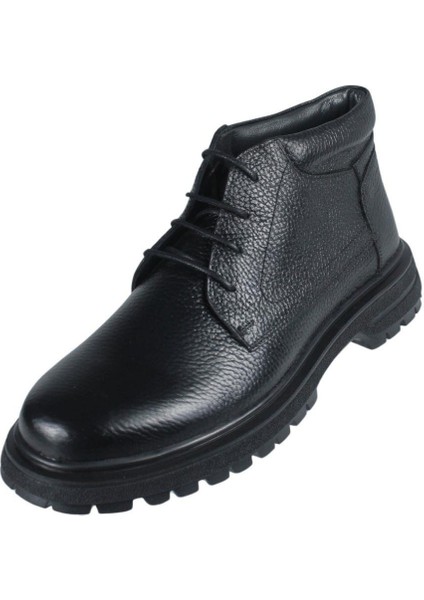 %100 Hakiki Deri Erkek Bot - Eva Tabanlı, Dayanıklı ve Şık Tasarım, Siyah