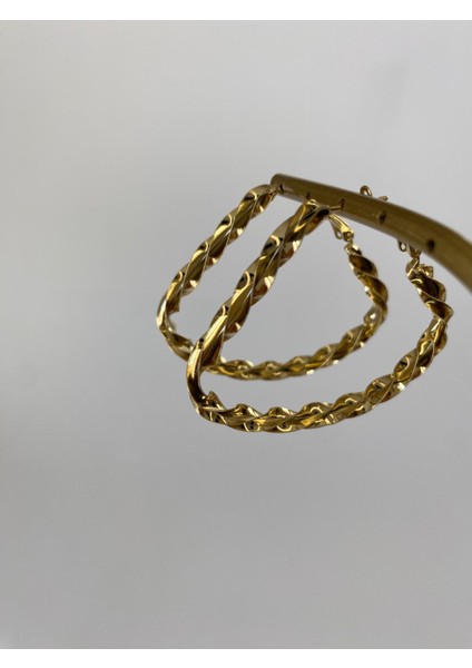 Dikdörtgen Burgu Gold Küpe modelleri