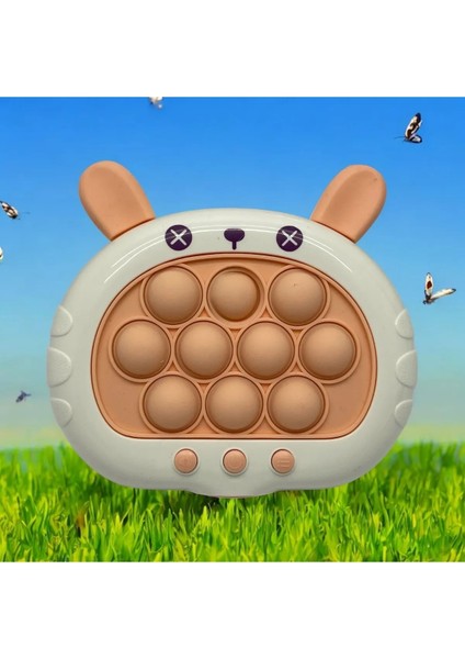 Bebek Işıklı ve Sesli Elektronik Popit Eğitici Oyuncak Quick Push Konsol Pembe