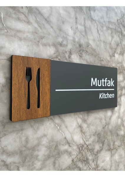 Wooden Serisi Mutfak Departman Kapı Isimliği Yönlendirme Levhası modelleri