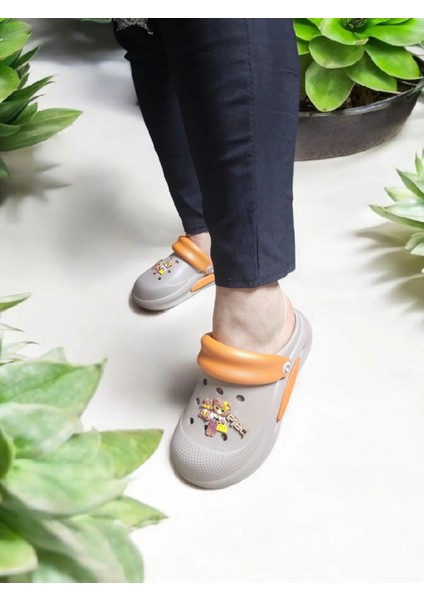 Eva Ayı Sticker Detaylı Döngülü Yumuşak,rahat Taban Hastane,hemşire Terliği