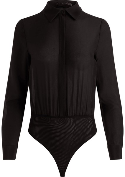 Willa Silk Bodysuit, %100 Ipek, Dar Kesim, Gündüzden Geceye Şıklık