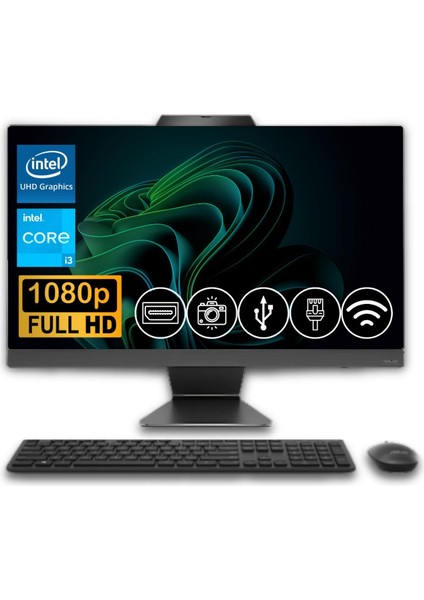 i3-1315U 16GB DDR5 2TB M.2 SSD A3402WVAK-I38256B0D ATL9 23.8" Fdos All In One Bilgisayar