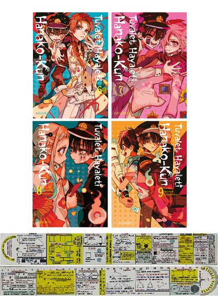 Tuvalet Hayaleti Hanako-Kun 6-7-8-9. Ciltler Manga Seti + Mat. Öğreten Cetvel