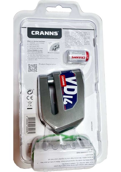 CRANNS VD14 ALARMLI DİSK KİLİDİ 304 PASLANMAZ SRA SERTİFİKALI AKTİVASYONLU indirimleri