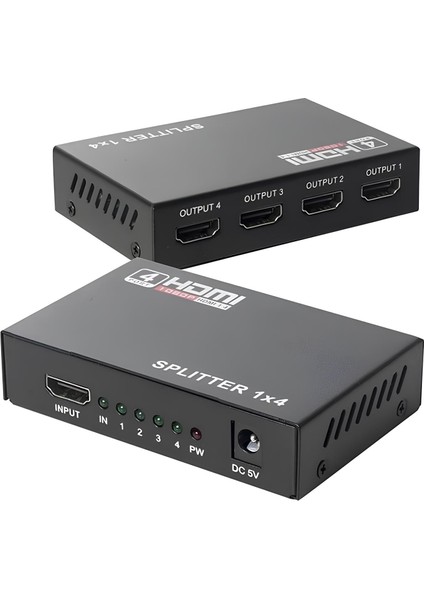 1080P 4 Port HDMI Splitter - 1 Giriş 4 Çıkış Çoklayıcı | Full Hd 1080P Destekli | Ps5, Tv, Monitör, Projeksiyon Uyumlu indirimleri