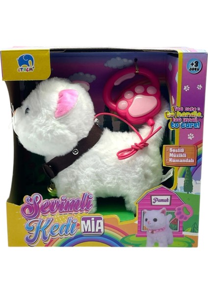 Peluş Pilli Sesli Tasmalı Yürüyen Sevimli Kedi Mia Tasmalı Oyun Arkadaşı Oyuncak modelleri