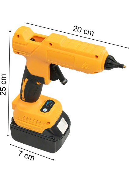 100 W Kablosuz Sıcak Silikon Tabancası, Şarj Edilebilir Bataryalı Silikon Tabancası – 20X25X7 cm