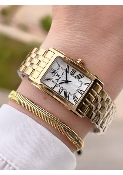 Çelik Kordon 2 Yıl Garantili 30 mt Suya Dayanıklı Kadın Kol Saati+ Bileklik BDK.10863-2