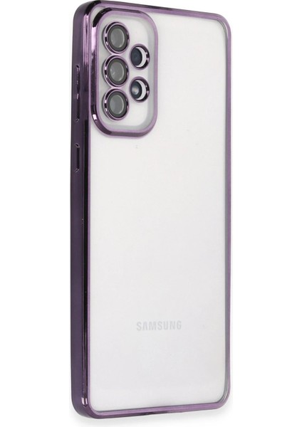 Samsung Galaxy A73 5g Kılıf Razer Lensli Silikon - Mor Zrnet
