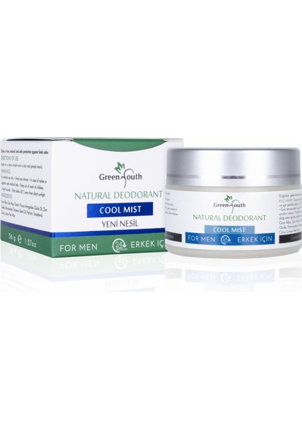 - COOL MİST %100 Doğal Erkek Deodorantı Ve Ter Kokusu Önleyici, Leke Bırakmayan , Natural - alüminyumsuz.