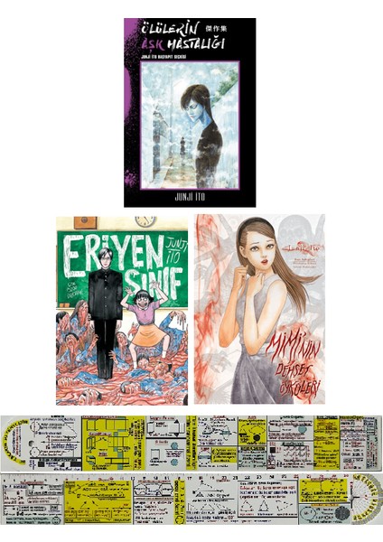 Ölülerin Aşk Hastalığı + Eriyen Sınıf + Miminin Dehşet Öyküleri 3'lü Manga Seti Junji Ito + Cetvel