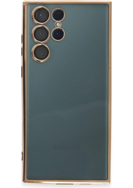 Samsung Galaxy S22 Ultra Kılıf Razer Lensli Silikon - Gold Zrnet