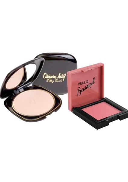 Cream Blush - Krem Allık 41 Dazzling + Catherine Arley Silky Touch Compact Powder Pudra 6