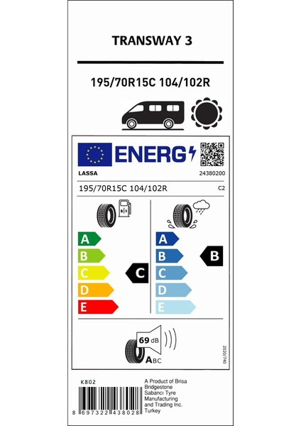 195/70 R15 104/102R 8pr Transway 3 Oto Yaz Lastiği (Üretim Yılı: 2025) fiyatları