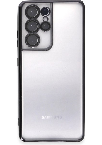 Samsung Galaxy S21 Ultra Kılıf Razer Lensli Silikon - Siyah Zrnet