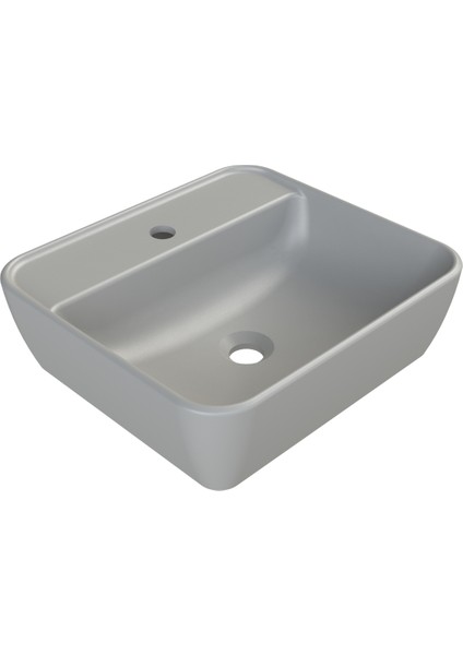 Mat Gri One 46X42 Lavabo (Batarya Delikli)