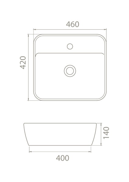 Mat Gri One 46X42 Lavabo (Batarya Delikli) fiyatları