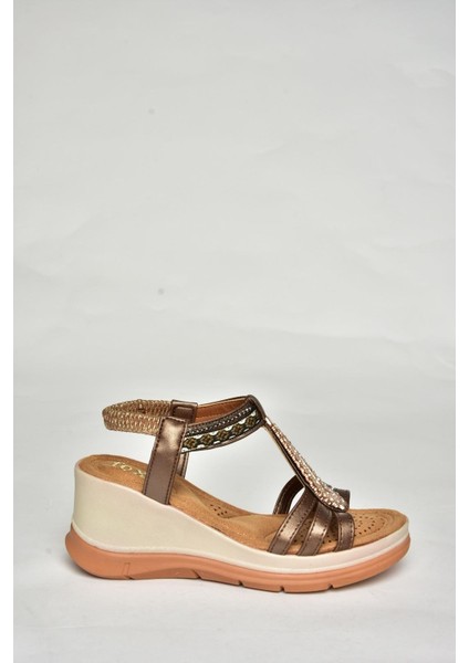 U258916109 Bakır Dolgu Tabanlı Kadın Sandalet indirimleri