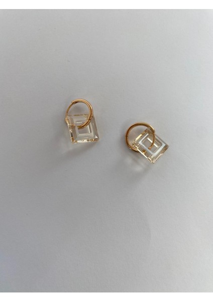 Kare Beyaz Rose Küpe indirimleri